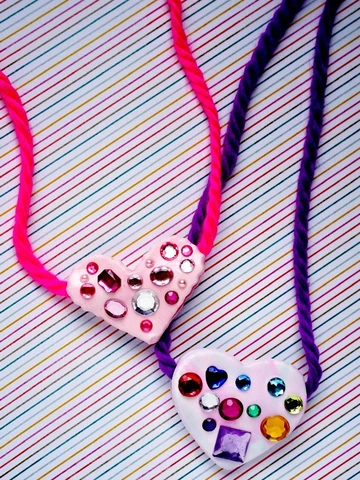 hearty air dry clay pendants for kids